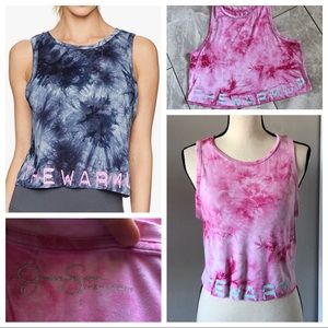 Jessica Simpson Women's The Warm Up Pink Tie-Dye Tank Top | S